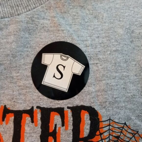 Unisex Kids Size S Small Gray My Sister Is A Witch Graphic T Shirt Halloween NEW - Picture 4 of 7